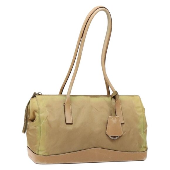 PRADA Hand Bag Nylon Beige Auth bs28510 - Picture 1 of 16